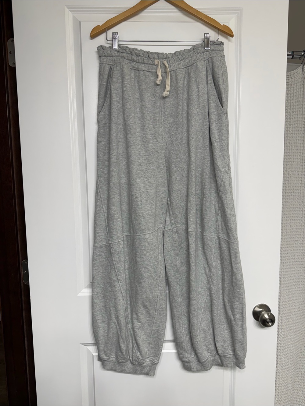 aerie Heather Gray Wide Leg Sweatpants with Drawstring
